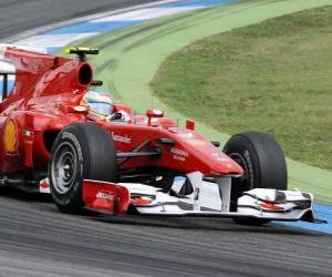пазл Фернандо Алонсо - Ferrari - Хоккенхаймринг 2010
